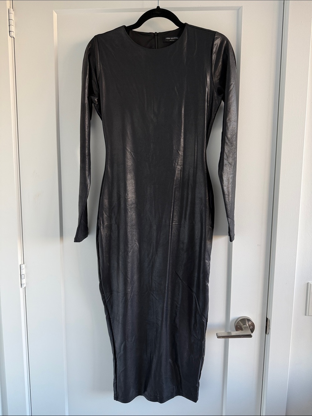 NAKED WARDROBE black midi dress